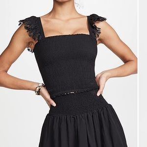 Peixoto black crop top with ruffles (selling matching skirt too!)